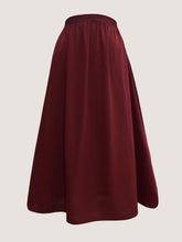 CHERRY FLAME - MODEST A-LINE DEEP MAROON FLOWY SKIRT